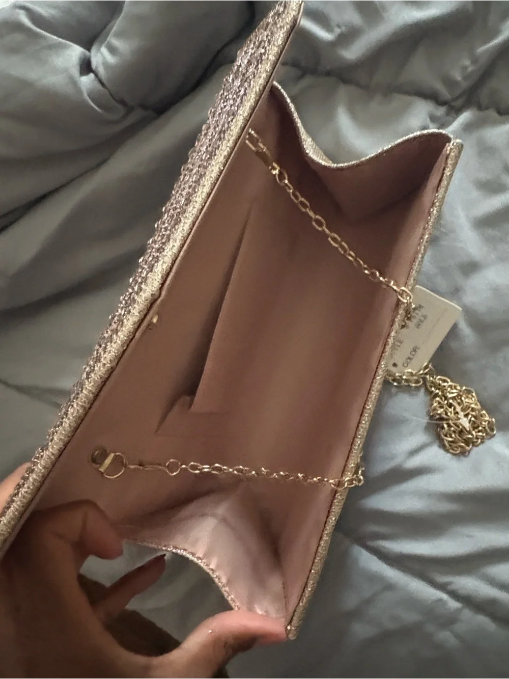 Elegant Gold Rhinestone Evening Clutch
